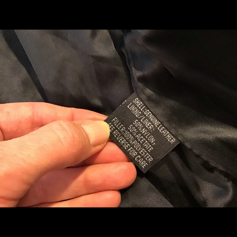 Black leather motorcycle riding jacket, EUC, NICE! - Picture 8 of 8